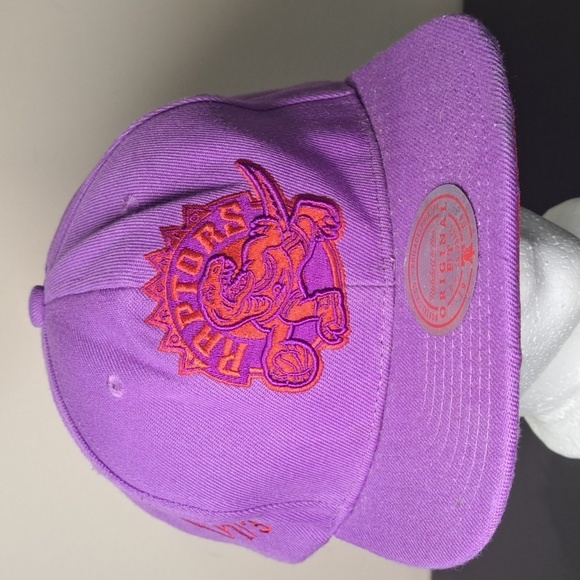 Mitchell & Ness Toronto Raptors Adjustable Hat Embroidered DJ Carton #3 Purple - Picture 1 of 9